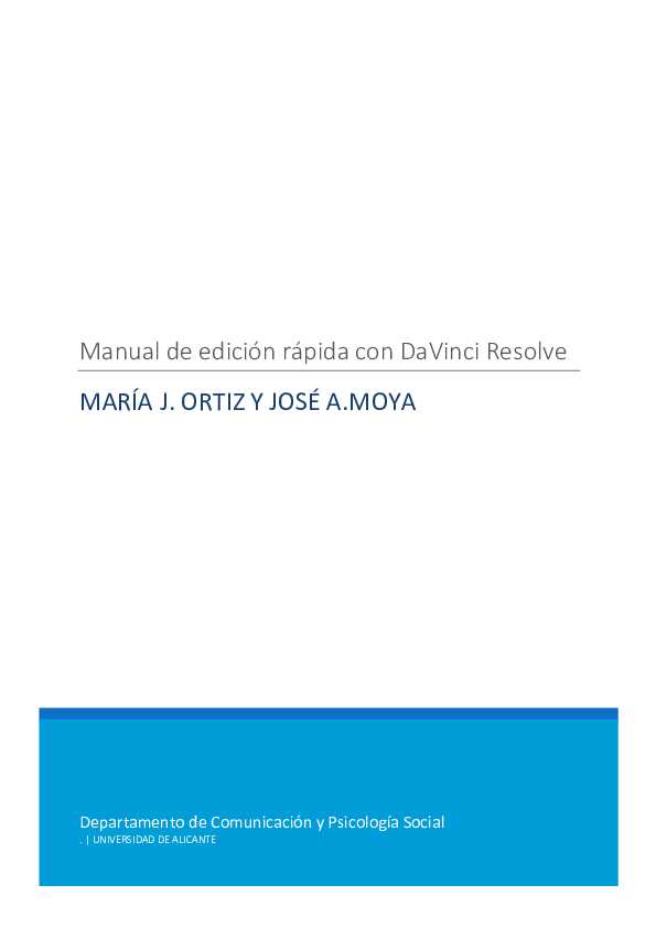 davinci resolve manual