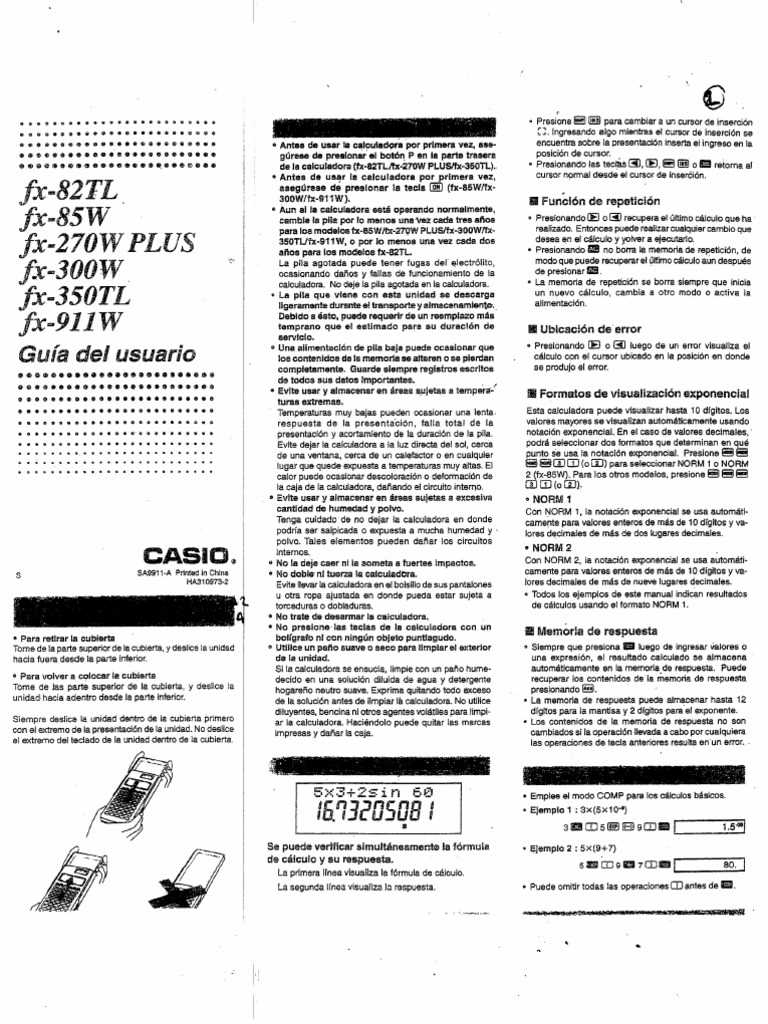 manual calculadora casio fx 82tl
