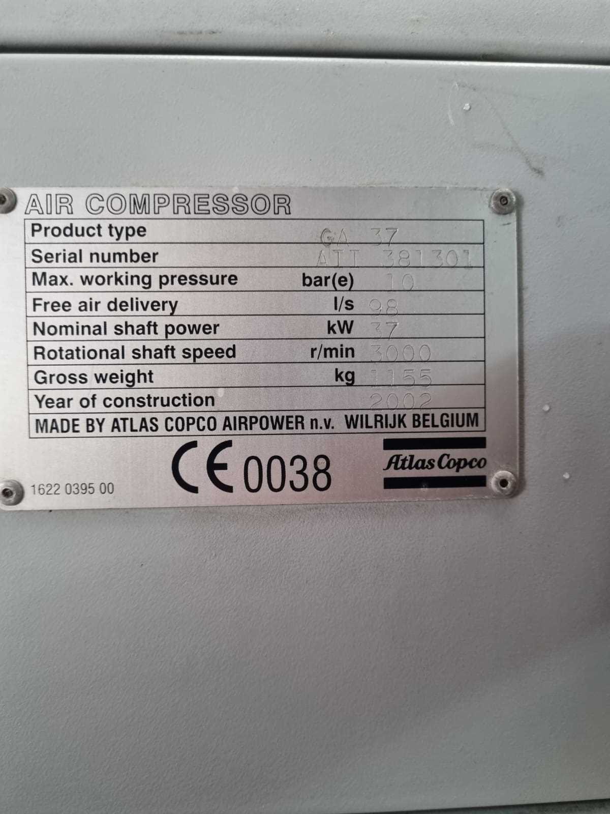 manual compressor atlas copco ga 37