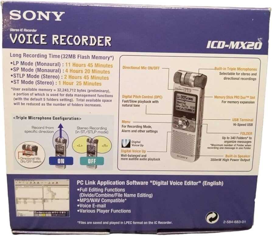 manual do gravador de voz sony icd px240