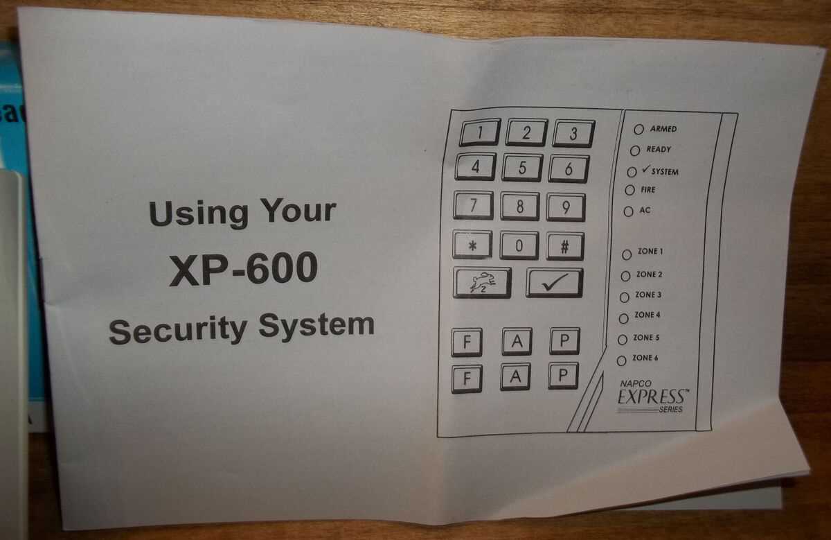 manual napco xp 600