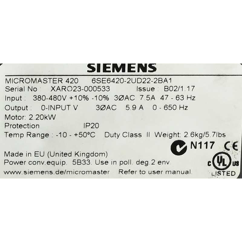 siemens micromaster 420 manual