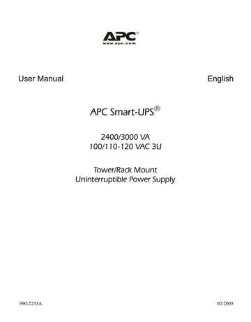 manual apc smart ups 3000