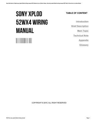 sony xplod 52wx4 manual