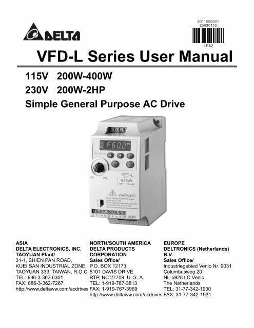 manual inversor delta vfd l series