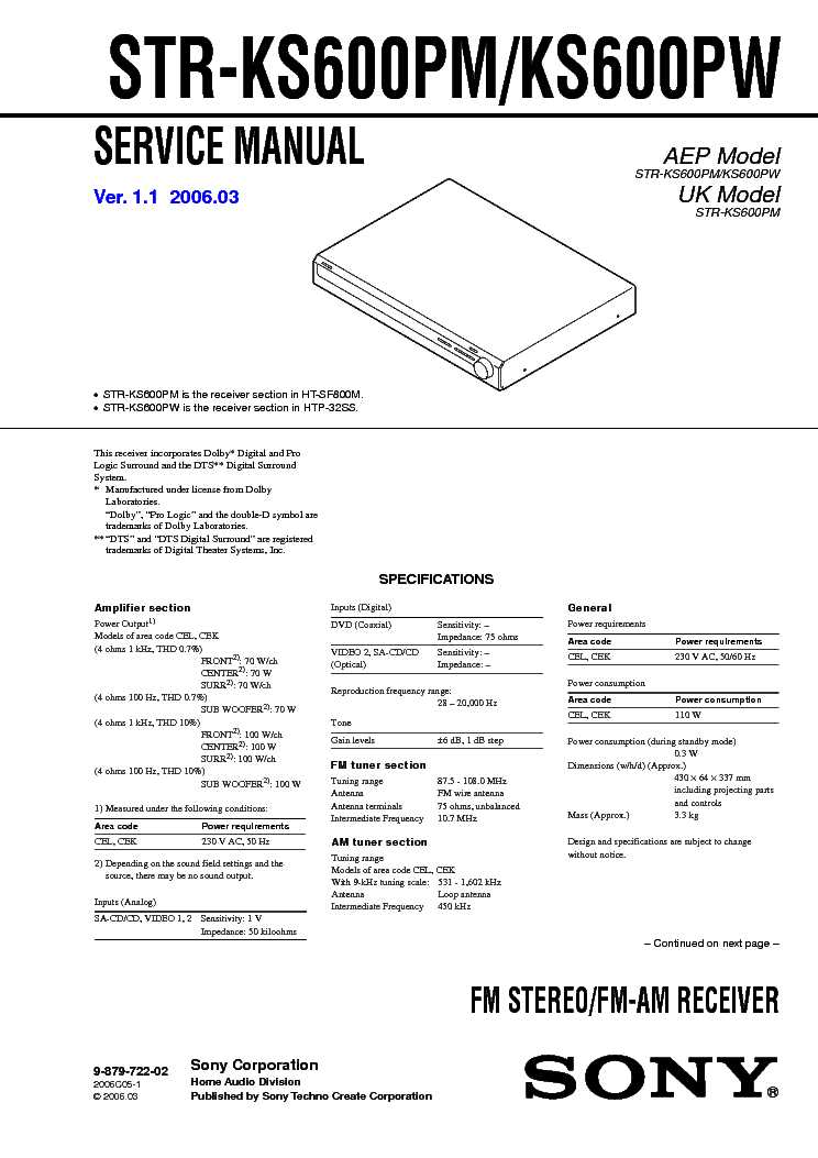 sony str k1600 manual