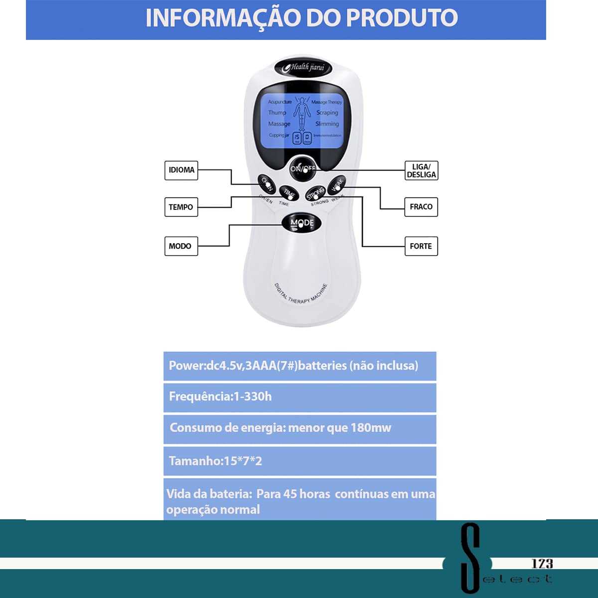 manual em portugues do aparelho digital de terapia