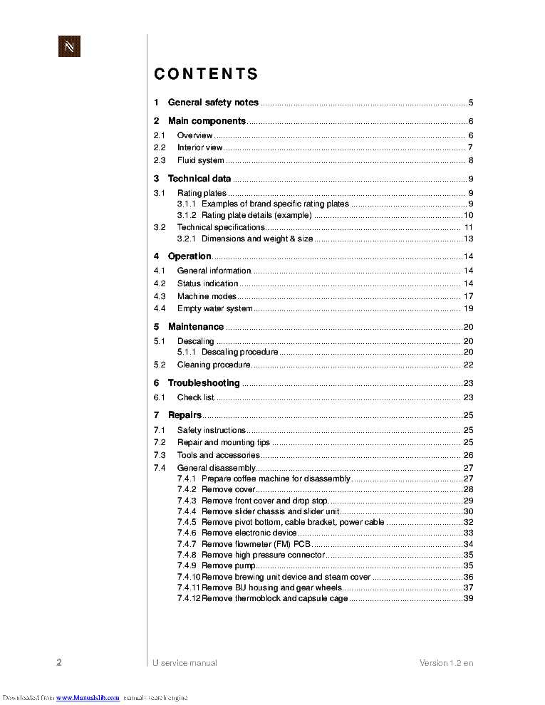 nespresso u c50 manual