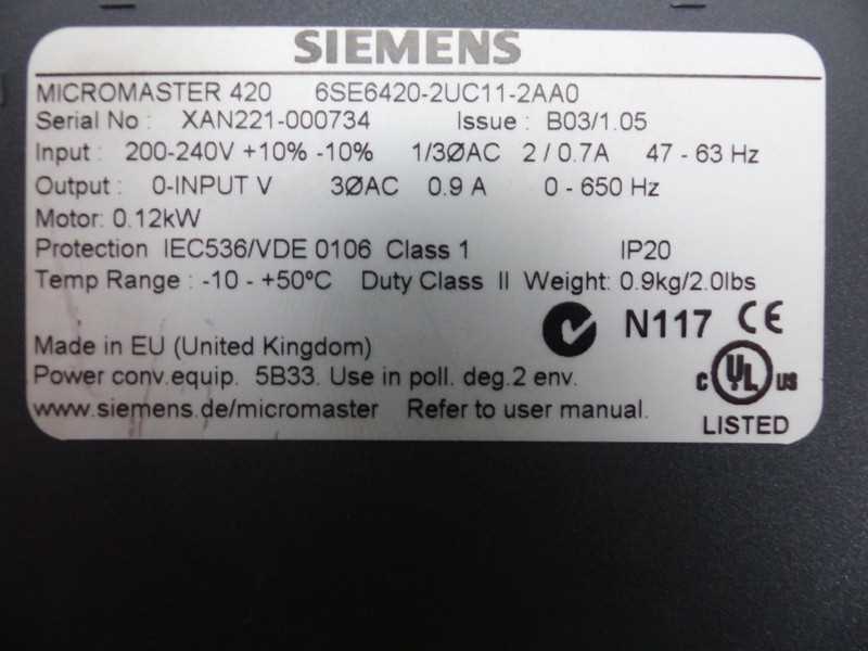 siemens micromaster 420 manual