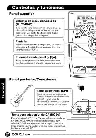 pedaleira zoom 505 ii manual