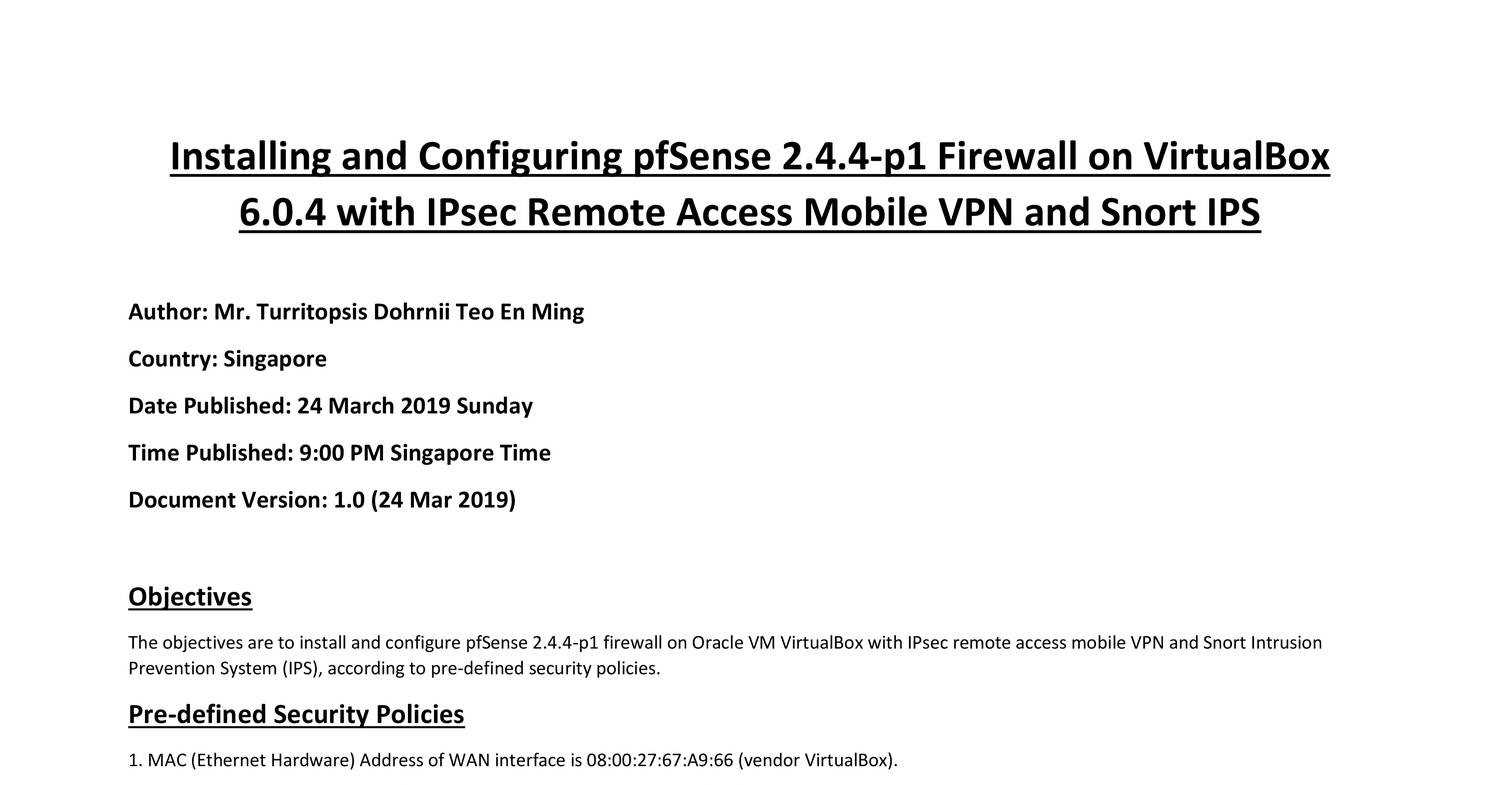 pfsense manual