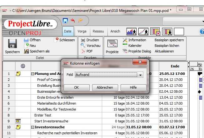 projectlibre manual
