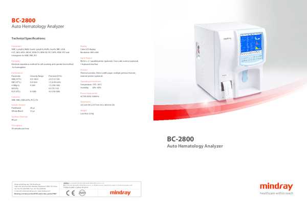 mindray bc 2800 manual