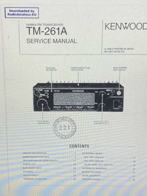 manual do radio kenwood tm 261