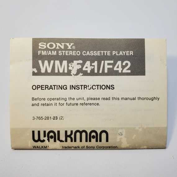 manual walkman sony