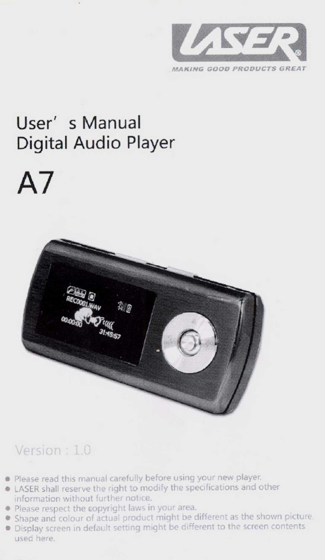 digital mp3 player manual