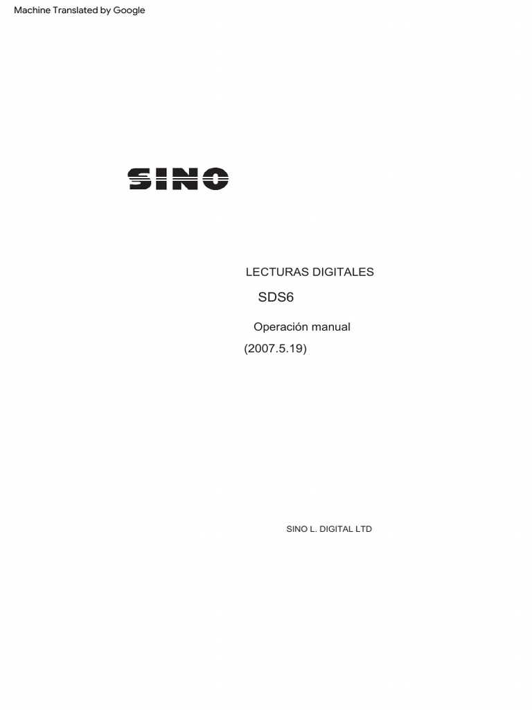 sino sds6 3v manual download